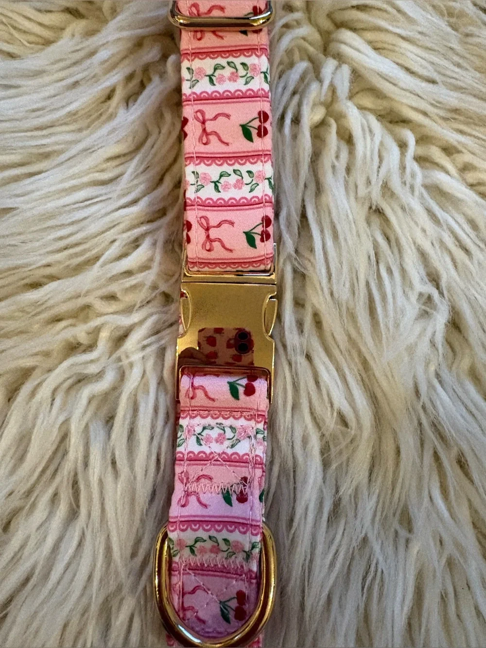 Simply Southern The Pawsome Pet Collar Pink Cherries & Bows Med - Large Dog
